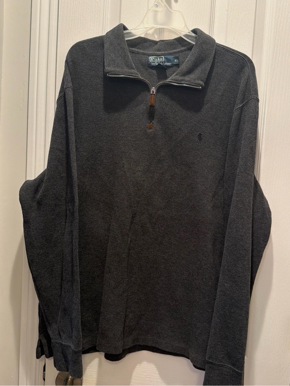 Ralph Lauren Dark Charcoal Half-Zip Pullover 100 cotton heavy